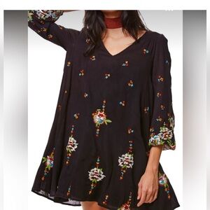 Multi-color Embroidered swing dress size XS